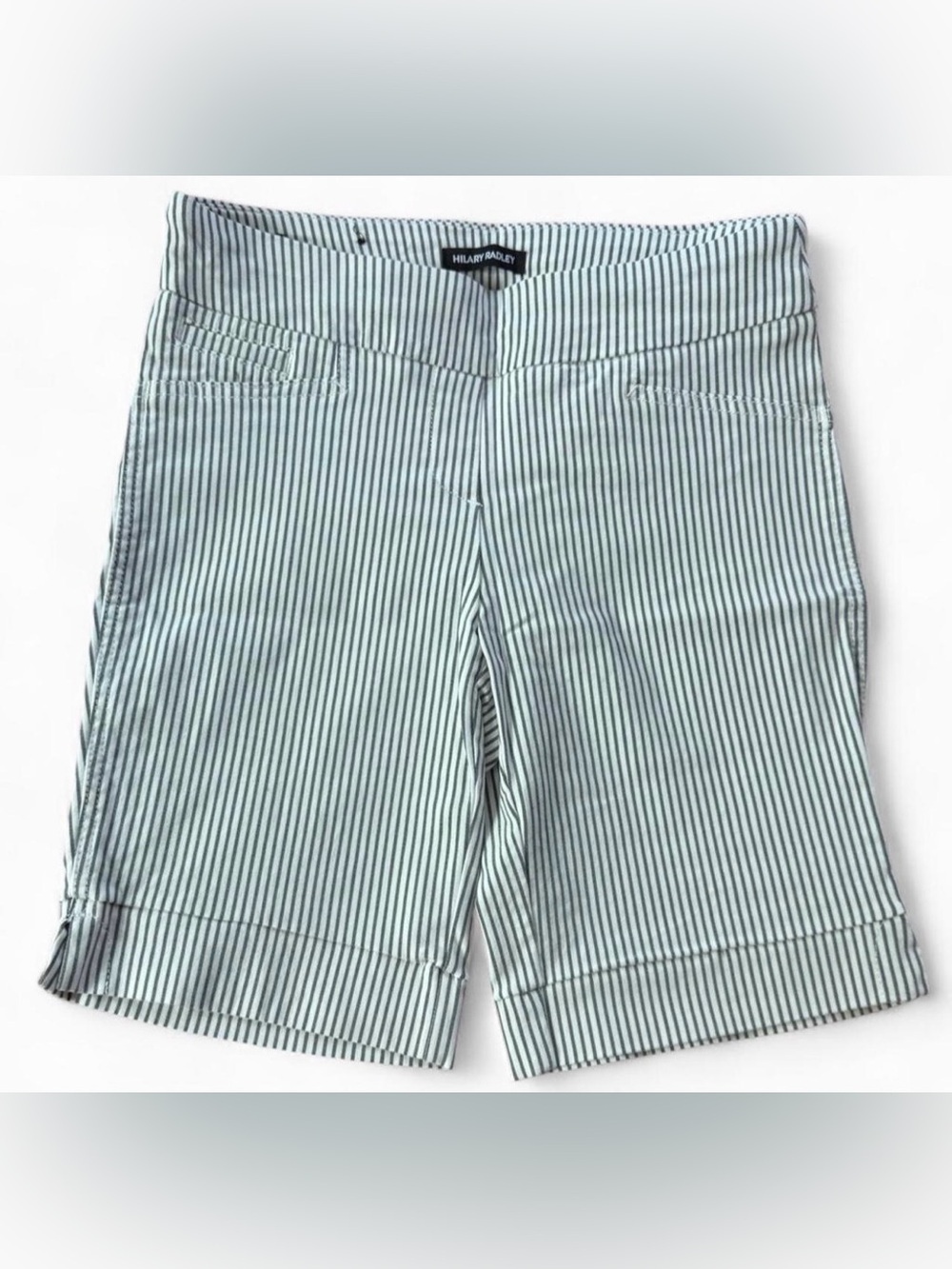 Hilary Radley Cream and Black Pinstripe Women’s Shorts